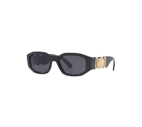 versace black and gold visor sunglasses|black Versace sunglasses gold inside.